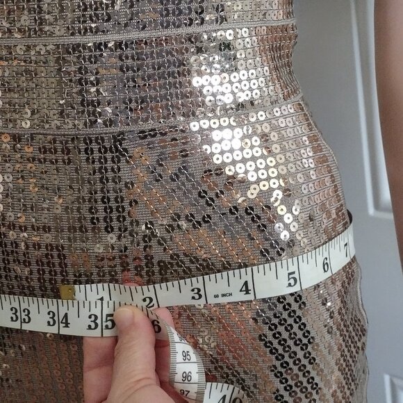 Rachael G Strapless Gold Beaded Dress, Size S - Picture 8 of 16